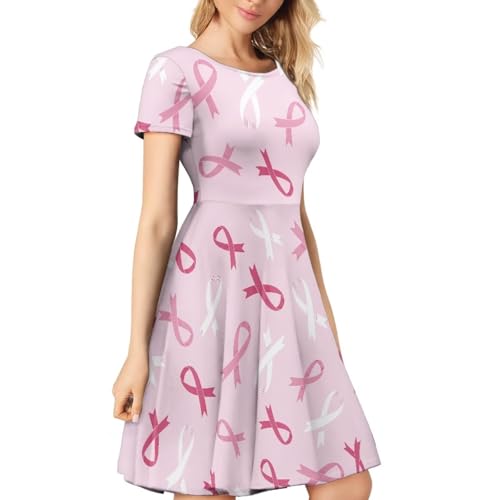 Image of POLERO Sunflower Dress for Women Floral Summer Dresses Short Sleeve Casual Sundresses Midi Dresses
