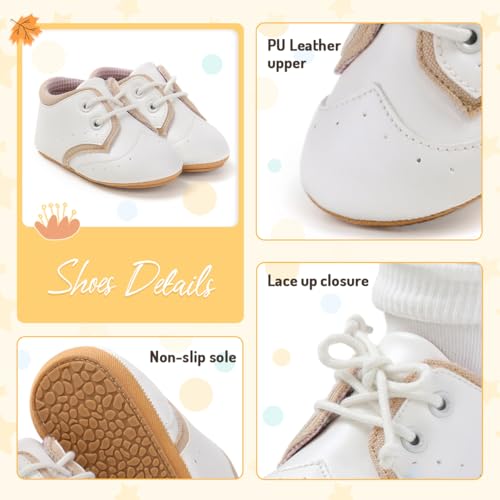 Image of Baby Boys Girls Sneakers Toddler Non-Slip Soft Rubber Sole First Walking Shoes Infant Newborn Crib Dress Shoes