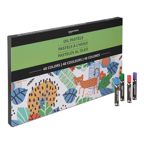 Amazon Basics Soft Oil Pastels Set (48 Colors)