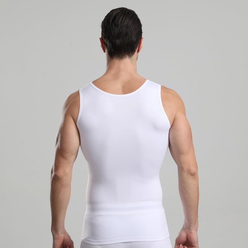 BaronHong Mens Body Shaper Chest Hide Gynecomastia,Compression Shapewear Vest Slimming Undershirt,Tummy Control3