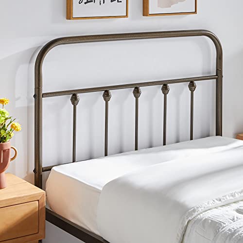 Yaheetech Classic Metal Platform Bed Frame Mattress Foundation With Victorian Style Iron-Art Headboard/Footboard/Under Bed Storage/No Box Spring Needed Bronze Twin Size #TOP3