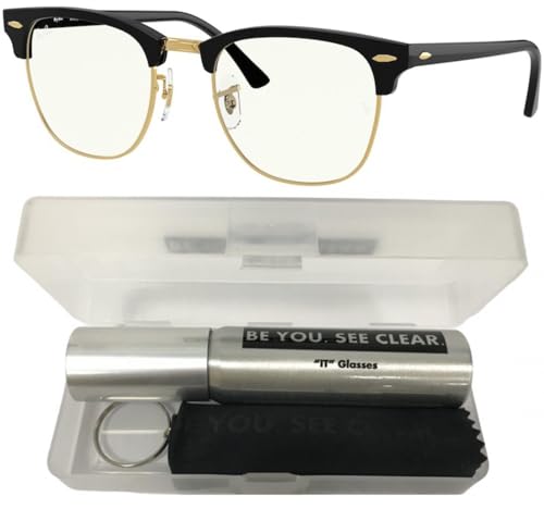 Ray-Ban RB3016 Sunglasses Bundle: RB 3016 CLUBMASTER 901/BF Black and Eyewear Cleaning Kit2