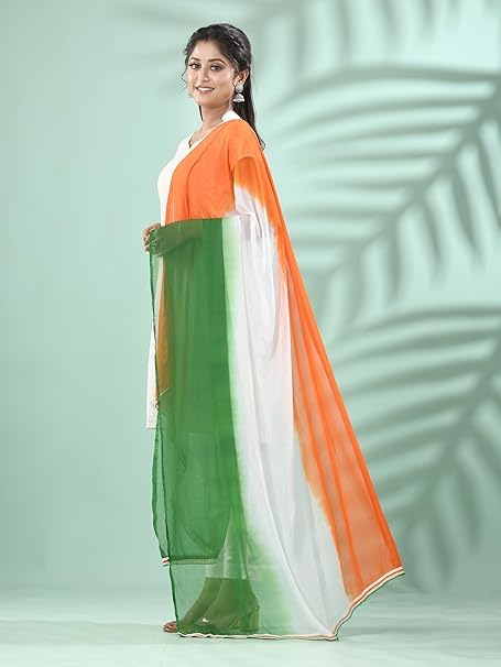 Image of LALARIAY THE FASHION Tricolor Dupatta for Women's Multicolor Dupattas Stole Dupattas for Women Latest, Design Dupata for Blend FREE SIZE
