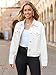 Glamaker White Denim Jacket for Women 2026 Distressed Jean Jackets Button Down Casual Retro Oversized Jean Shacket with Pockets (White XL)