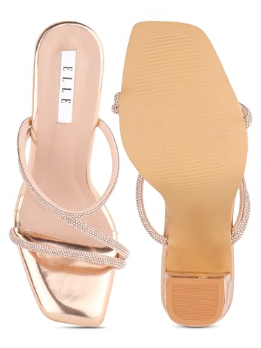 Image of ELLE Women's Embellished Block Heel Slip-On sandals