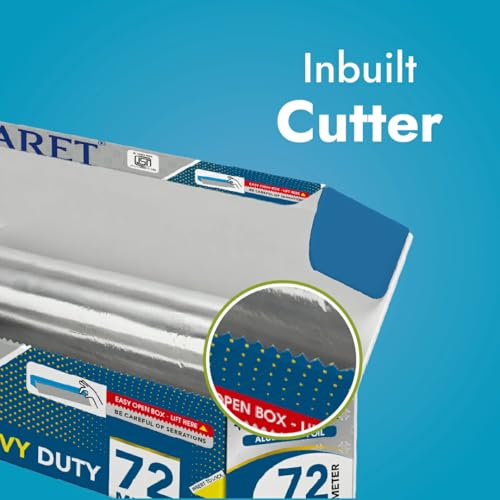 Image of Claret Aluminium Foil 72 Meter | Food-Grade, Extra Strong & Durable | Retains Freshness & Keeps Food Warm | Ideal for Wrapping, Baking, Grilling & Storing Food (Pack Of 1)