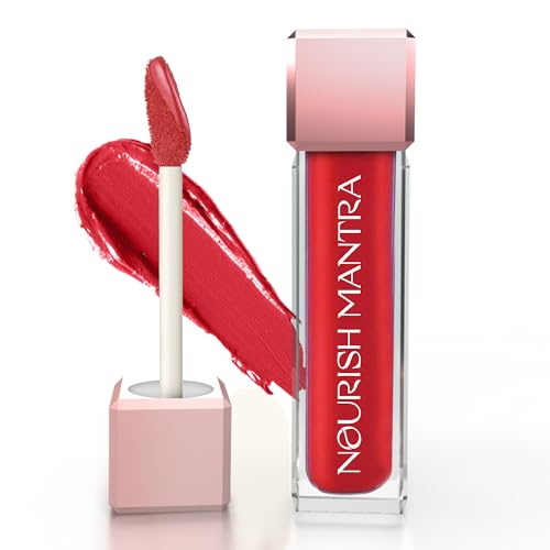 Image of Nourish Mantra's Ishq vala Red Lipstick (3.5ml) / Creamy Matte Liquid Lipstick with SPF /Water Proof /Smudge Proof /Transfer Proof /Long Lasting /Suits All Skin Tones