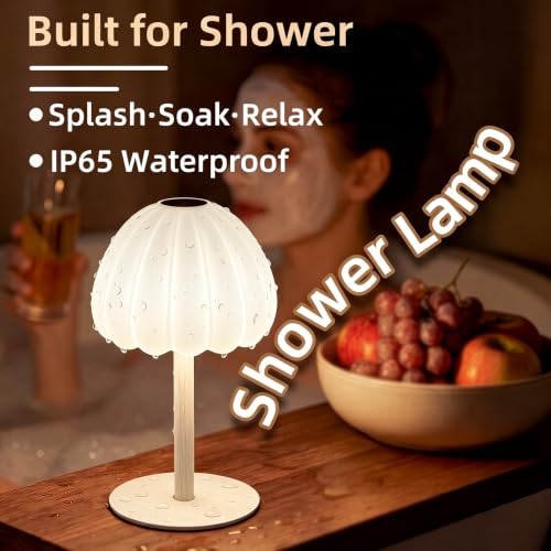 Image of Hifree Rechargeable Waterproof Shower Lamp, IP65 Cordless Touch Dimmable Small Desk Light for Shower, 4500mAh Battery Operated Color Changing Lamp for Bathroom, Restaurant, Bedroom(Original Color)