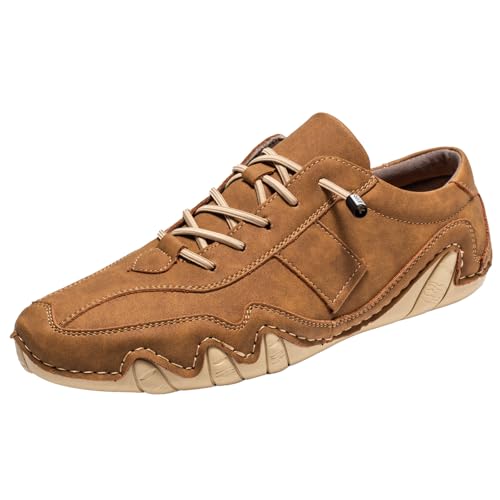 Zapatillas de deporte para hombre y mujer, talla grande, planas, zapatos de senderismo, montaña, zapatos de correr, deporte, antideslizantes, fitness, zapatillas de deporte, marrón, 43 EU