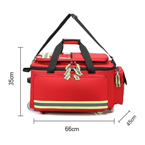 Mochila médica de gran capacidad con múltiples bolsillos interiores y patas antideslizantes para primeros auxilios de emergencia en el hogar y entornos clínicos