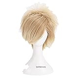 MAGGAZ Cosplay Wig Axis Powers Hetalia APH Danmark Denmark Cosplay Wigs Short Linen Blonde Heat Resistant Synthetic Hair Wig + Wig Cap for Coser