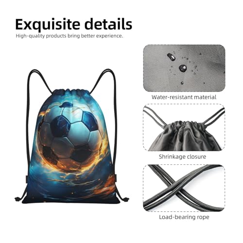 Drawstring Bag Space Fire Water Soccer Drawstring Backpack Gym Sport Sack String Bag Waterproof Swimming Bag Beach Sackpack,Large Yoga Bag For Men Women4