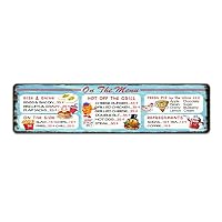 Bnmdery Metal Sign On The Menu Rustic Decor Retro Sign Home Kitchen Bar Diner Restaurant Cafe Club Cave Wall Decor Vintage Tin Sign 16x4 Inch