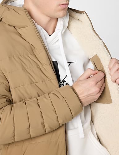 Image of Calvin Klein mens Lightweight Packable Down Jacket With Sherpa Lining