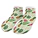 LITPUZC Women's Fashion Ankle Socks Funny Running Low Cut Socks Tropical Plants Pineapple Funny No Show Athletic Sock Soft Breathable Crew Sock 5 Pairs
