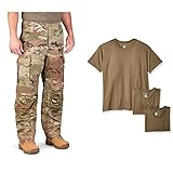 Propper Men's OCP Hot Weather Combat Uniform Trouser Pant, Large + Soffe Men's (Pack of 3) Military Tee, Tan, X-Large