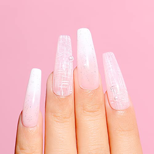 Aimeili Valentine's Day Gel Nail Polish Set, French Tips White Gel Nail Polish Kit Clear Nude Pink Glitter Black Gel Color Polish Set Soak Off Nail Lacquer Color Set Of 6Pcs X 10Ml - Kit Set 1 #TOP4