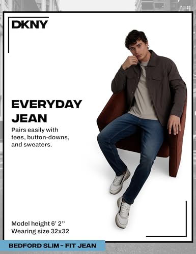 DKNY Men's Bedford Slim Fit Jeans for Men - Slim Fit Mens Stretch Denim Jeans for Men | Tapered Denim Pants 6