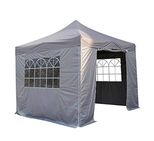 All Seasons Gazebos 3x3m Waterproof Pop Up Gazebo - Metallic Grey (Standard Sides)