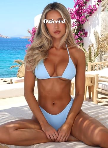 Image of OZICERD String Bikini Tops for Women Bathing Suit Swim Tops Sexy Triangle Bikini Top Black