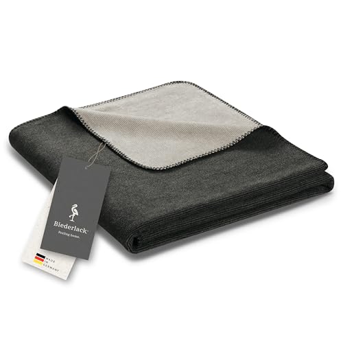 biederlack® Wohndecke Double Optic Anthrazit-Silber, Sofadecke...