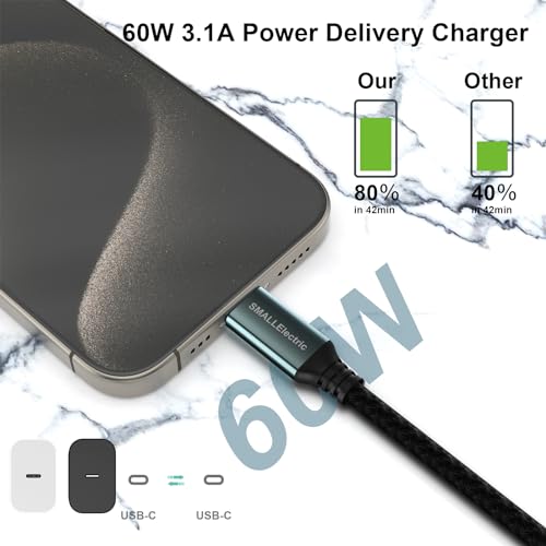 Image of USB C to USB C Cable 60W 5Pack,6ft Long Fast Charger Type C to Type C Charging Cord for Samsung Galaxy S22 /S21 /S20 / Note 20 /10, MacBook Pro 2020 /Air, iPad Pro 2020, iPad Air 4, iPad Mini 6 and More