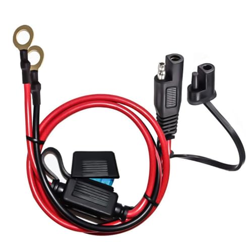 Osilly 2FT Car Ring Terminal Harness, Vehicle Quick Disconnect Extension Plug with 16AWG SAE to O Ring Battery Extension Cable & 15A Fuse, Auto Connection Lead Accessories, Universal Fit