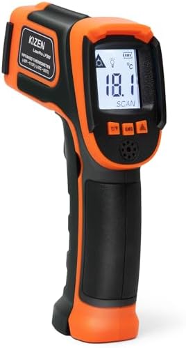 Kizen Infrared Thermometer Gun (LaserPro LP300) - Handheld Surface Thermometer for Griddle, Grill, Oven, Engine, & A/C - Laser Surface Temp Reader -58F to 1112F - Heat Detector, Temperature Sensor Gun
