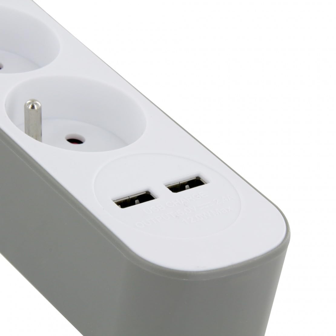 Chacon Listwa Zasilajaca z USB, 1.5m, Biala-Szara