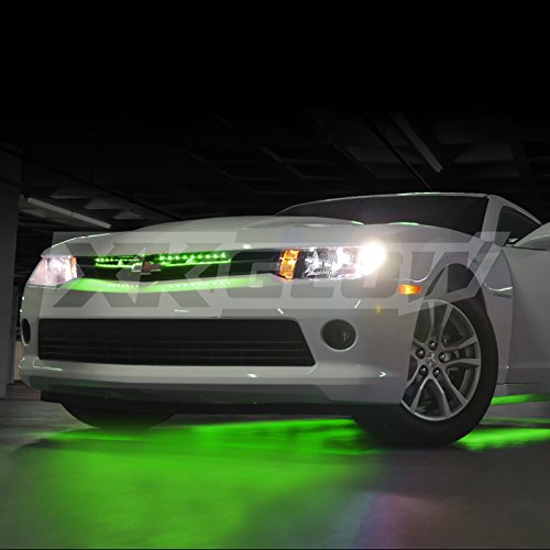GREEN 8pcs 24" Tubes Three Mode LED Undercar Neon Accent light Kit Waterproof Ultra Bright + Plug & Play All Accessories Included