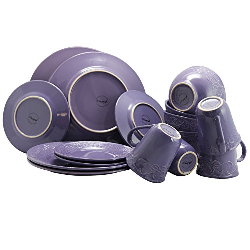 Elama Lilac Fields 16-Piece Dinnerware Set by Elama - Image 3