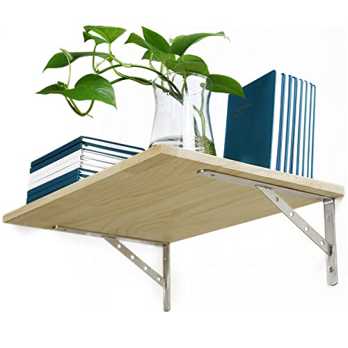 Dluno DL- 12" L BRACKET Solid Shelf Brackets 12 Inch,L Brackets Heavy Duty Shelf Brackets,Stainless Steel Angle Bracket Max Load 440Lbs,Pack Of 2  thumb #3