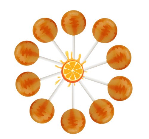 10ct. Orange Splash Lollipop Bag (Orange Splash)