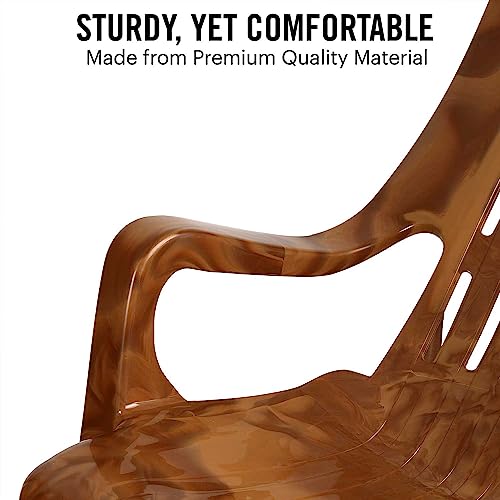 Image of Cello Comfort Plastic Relaxed Armchair, Set of 6 (Sandalwood Brown)
