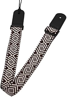 ERINGOGO Ukulele Strap Guitar Strap Jacquard Woven Ukulele Shoulder Belt with Leather Ends Adjustable Strap Perfect for Men Women Guitarists Bass Electric Acoustic
