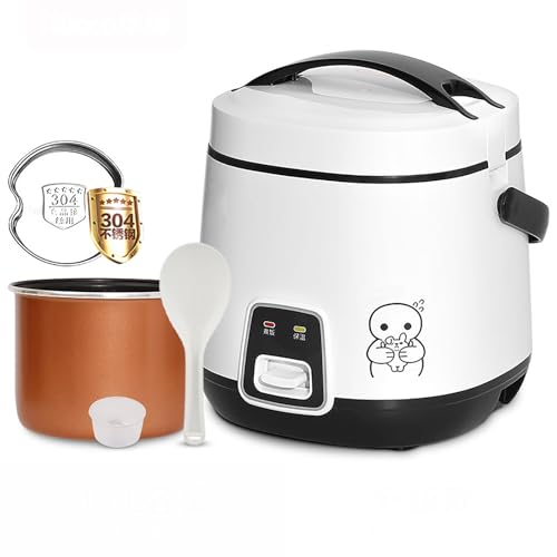 Mini Rice Cooker,1.2/1.8L Portable Non-Stick Small Travel Rice Cooker,with Steamer,for 1~3 People rice cooker (1.8L)