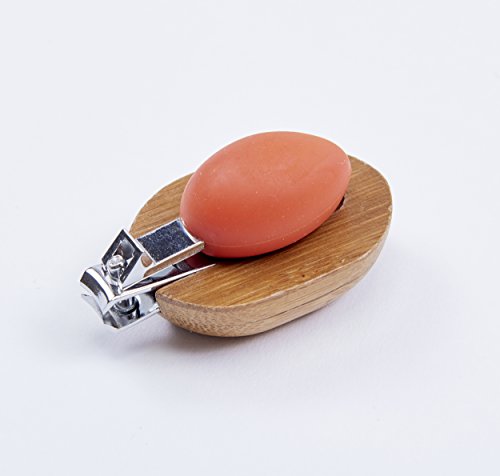Rhoost Nail Clipper for Baby - Ergonomically Designed and Easy to Use Baby Nail Clipper, Natural Wooden Bamboo - Baby Health and Personal Care Kits â€¦ (Orange)