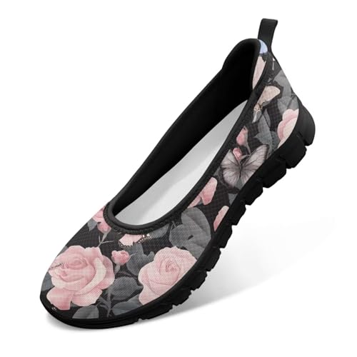 Image of Walking Shoes Women Breathe Mesh Slip On Sneakers Women Comfortable Lightweight