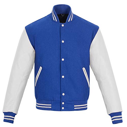Image of Varsity Jacket Baseball Letterman Jacket- Wool and Leather Premium Quality Unisex Basketball Jacket