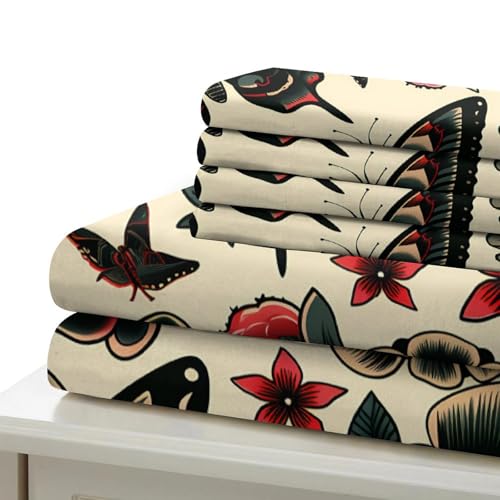 Housse de couette 3D papillon parure de lit microfibre douce fermeture éclair King 220x240