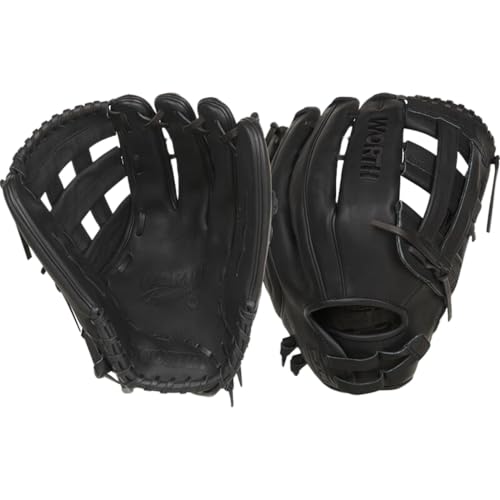 Worth | Freedom Series Slowpitch Softball Glove | 13 Inch | Black | Right Hand Throw