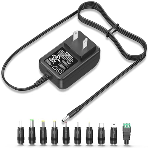 UL Listed 5V 3A 2.5A 15W Universal AC/DC Adapters Power Cord with Multi Tips Replacement Wall Plug 5 Volt Switching Power Supply Regulated 5.0V 3.0A 3000mA 2800mA 2500mA Charger Transformer