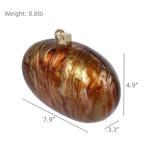 Image of Acrylic Evening Clutch Bag for Women Shell Shape Shoulder Crossbody Bag Glitter Marble Purse Handbag
