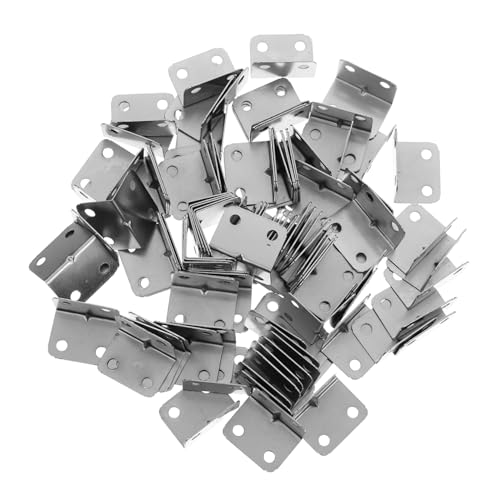 CIYODO Shaped Metal Corner Brackets for Furniture Assembly Nickel Plated Right Angle Connectors for Wood Shelves and Tables Angle Brackets for Strong Support