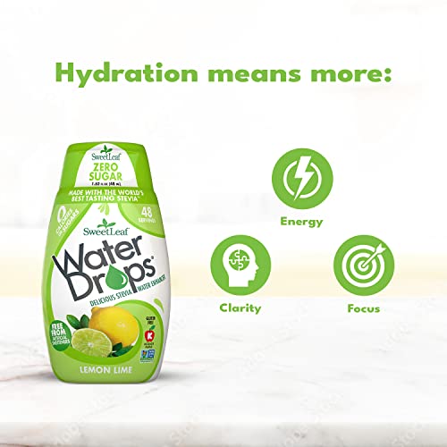 image for SweetLeaf Water Drops, Lemon Lime – Water Enhancer, Sugar Free Stevi