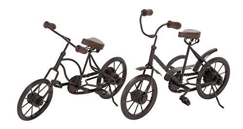 Escultura de bicicleta metálica Deco 79, set de 2