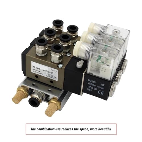 Válvula solenoide neumática de 2 estaciones con base cuádruple AC110V 4