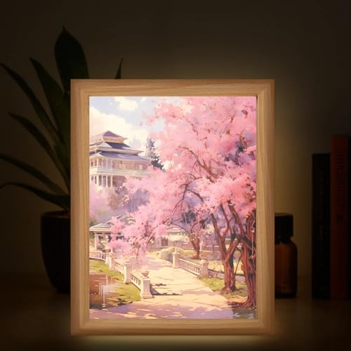 Light Up Painting, Colorful Forest Wall Art Picture Light Mystical Forest Light Up Desktop Art Decor, 10 Brightness, USB Powered, 3 Lighting Modes, Anxiety Relief Gift for Bedroom Home - Without Frame