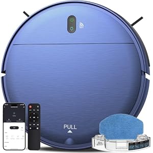 ZCWA Robot Vacuum and Mop Combo,2.4GHz WiFi Link Vacuum Robot,4 Cleaning Mode Robotic Vacuums Cleaner,APP/Remote Aspiradora Robot,Self-Charging Robot Vacuum for Pet Hair,Stains,Carpets,Corner