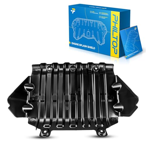Image of PHILTOP Front Lower Engine Splash Shield Under Cover Compatible with 2007-2013 Silverado 1500 Sierra 1500 Avalanche, 2007-2014 Tahoe Suburban 1500 Yukon Escalade, Engine Case Guards Replace# GM1228139